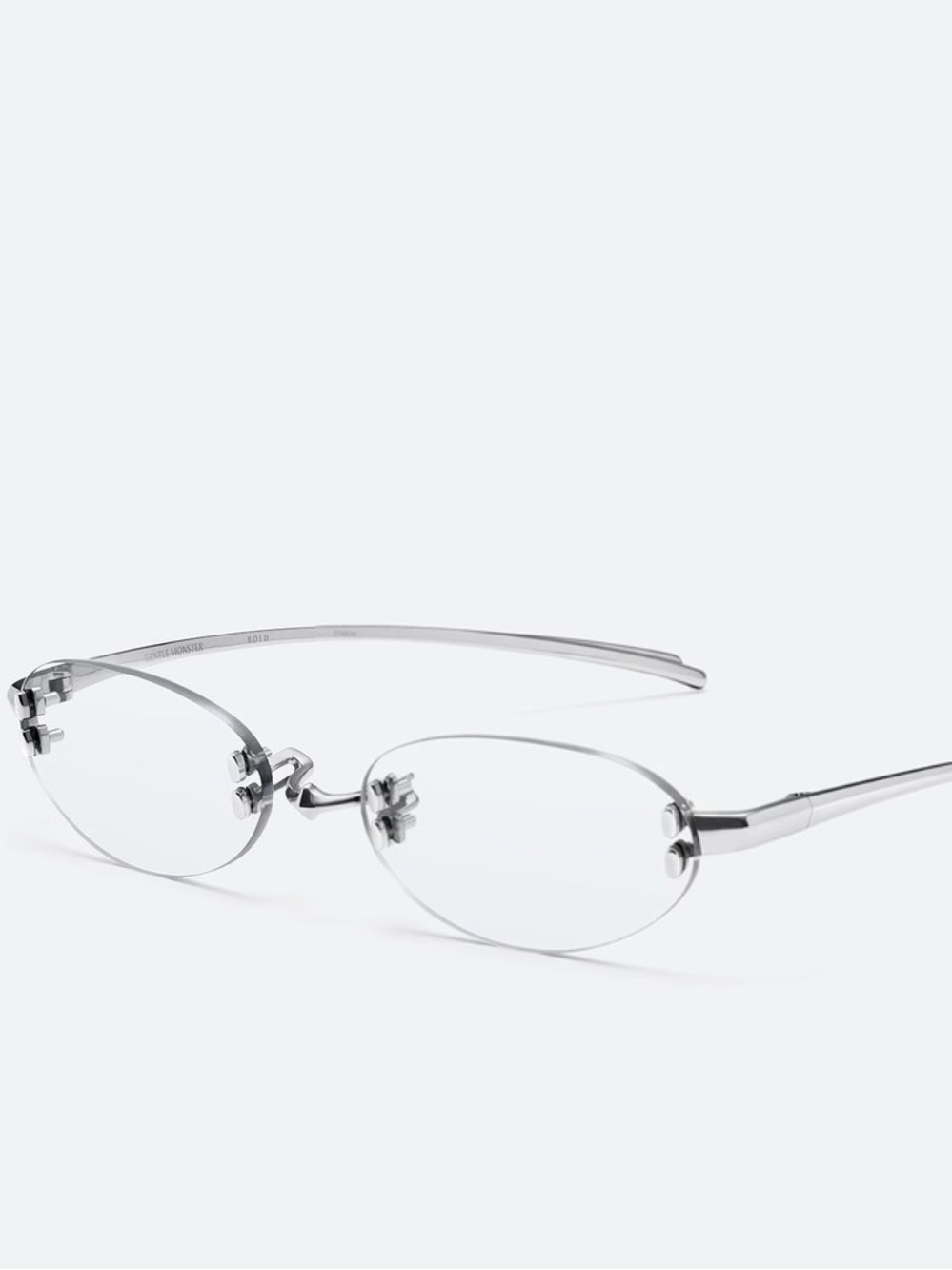 GENTLE MONSTER Furi Silver Rimless Oval Clear Glasses